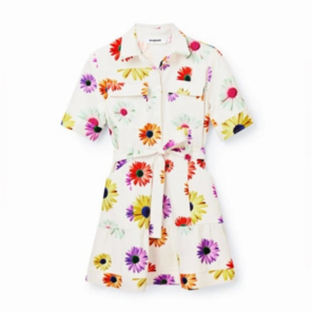 Desigual Christian Lacroix Stretch Denim Floral Daisy Dress NEW NWT Small